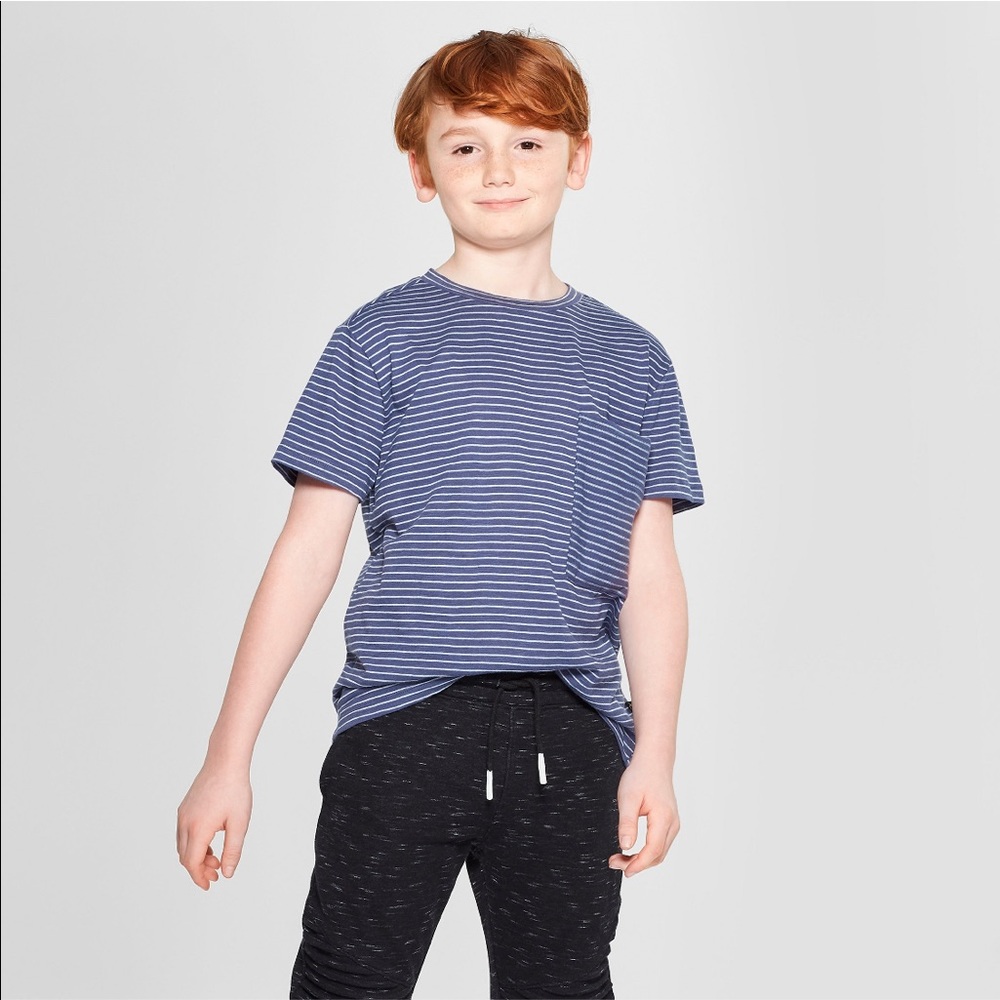Boys stripped art class top with pocket